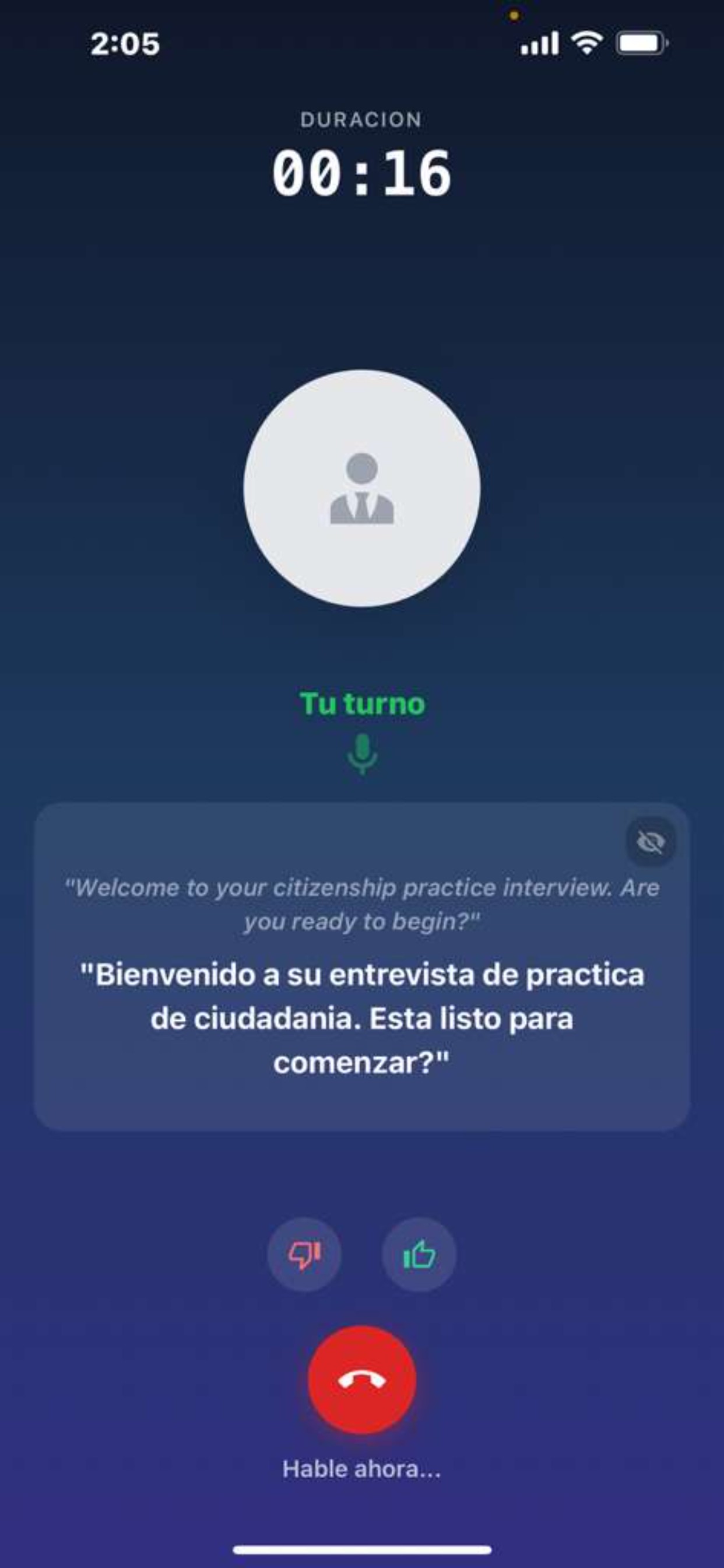 Hablarna: entrevista de práctica con preguntas en inglés y traducción al español